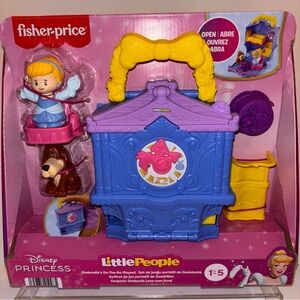 Fisher Price Disney Princess Little People Cinderella On-The-Go Playset fold NIB